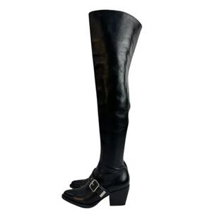 Chloé Black Over-the-Knee Buckle Boots